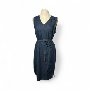 Elegant Navy blue Sleeveless midi  Dress